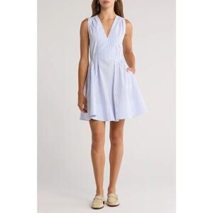 New DEREK LAM 10 CROSBY Tia Sleeveless Stripes Cotton Dress